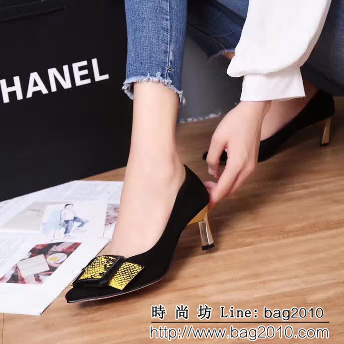CHANEL香奈兒 奢華經典 舒適百搭 尖頭高跟 女單皮鞋 QZS2019